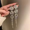 European & American Style Silver Needle Full Rhinestone Irregular Drop Earrings - Exquisite Luxury Design, Niche Fashion Versatile Earrings