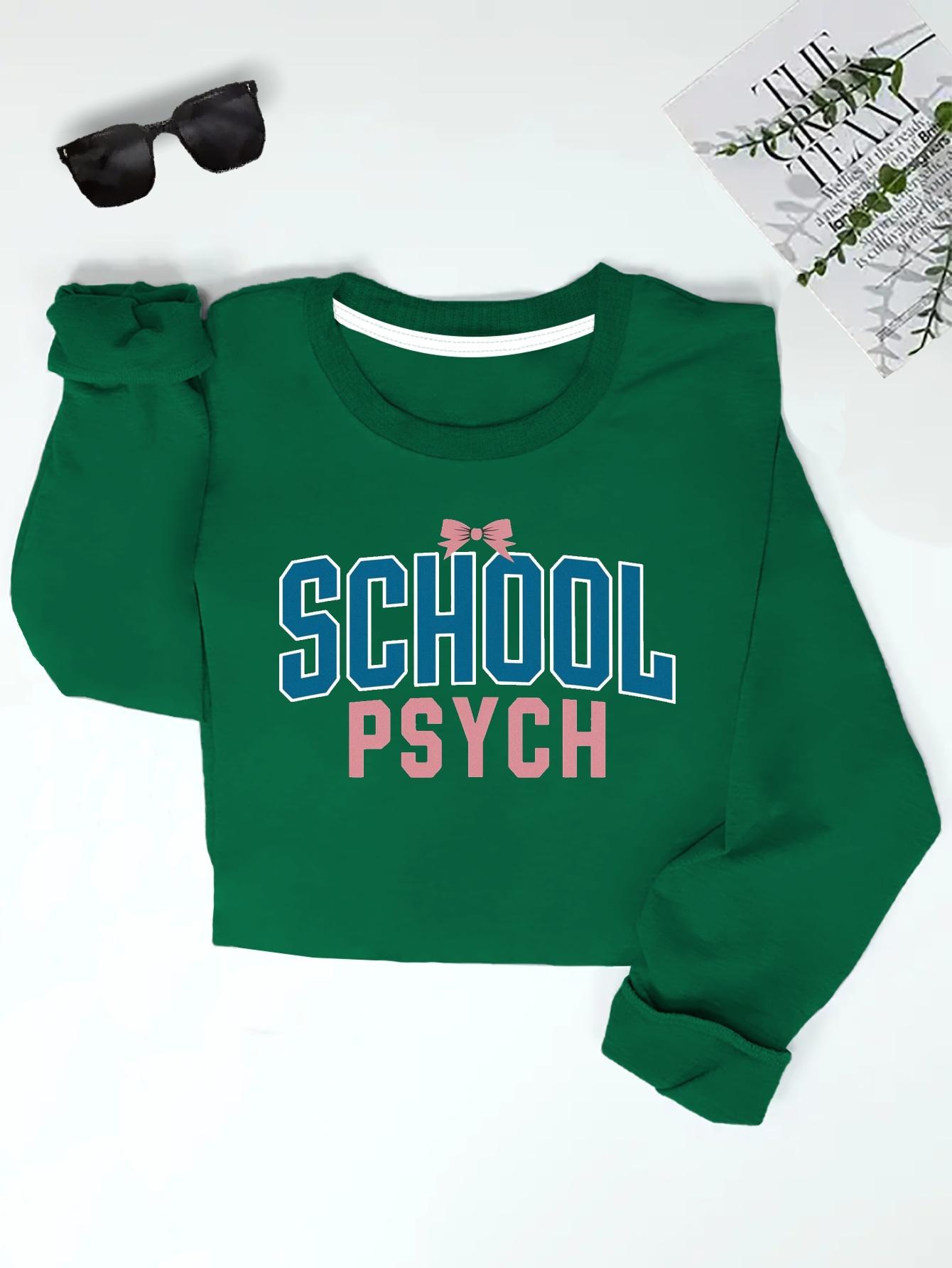 

SCHOOL PSYCH design women s sweatshirts XXL зелений