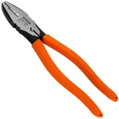 Fujiya Electrician Craftsman Pliers Simple 225mm Blades with Mirror Finish for Sharpness (with Crimping) 3300-225