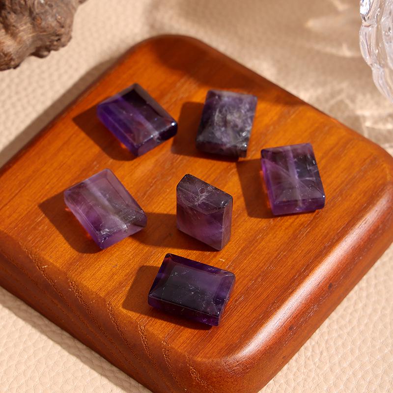 White and Purple Crystal Wushi Pai Ring Face Beads for DIY Jewelry Accessories