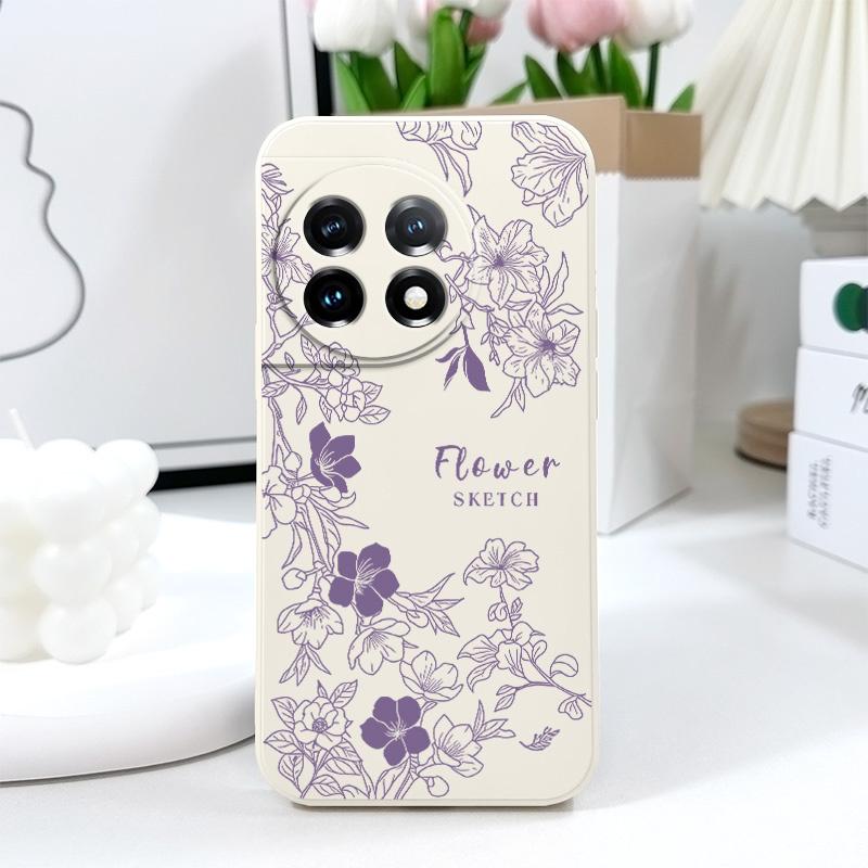 Line Morning Glory Phone Case For Oneplus 13 13R 12 12R 11 11R 10 10R 10T 9R 9RT 9 8T 8 7 7T Pro 5G Liquid Silicone Cover