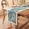 Fringed Edge Table Runner Runner Vintage Floral Printed with Decorative Edges Protects