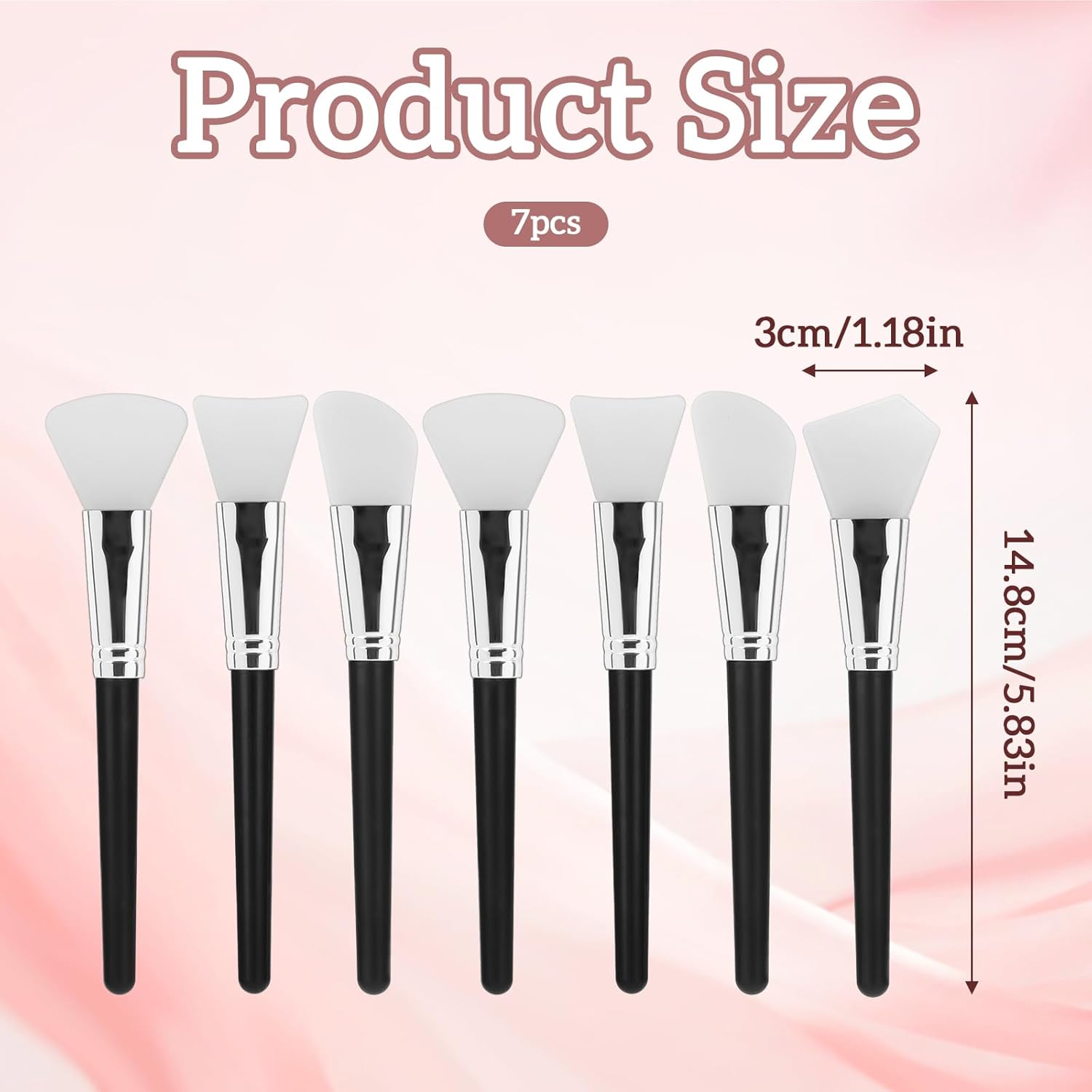 7 Pieces Silicone Face Mask Applicator, Face Mask Brush Silicone Brush for Faces Soft and Flexible Applicator Brushes Facial Masks Spatula Beauty
