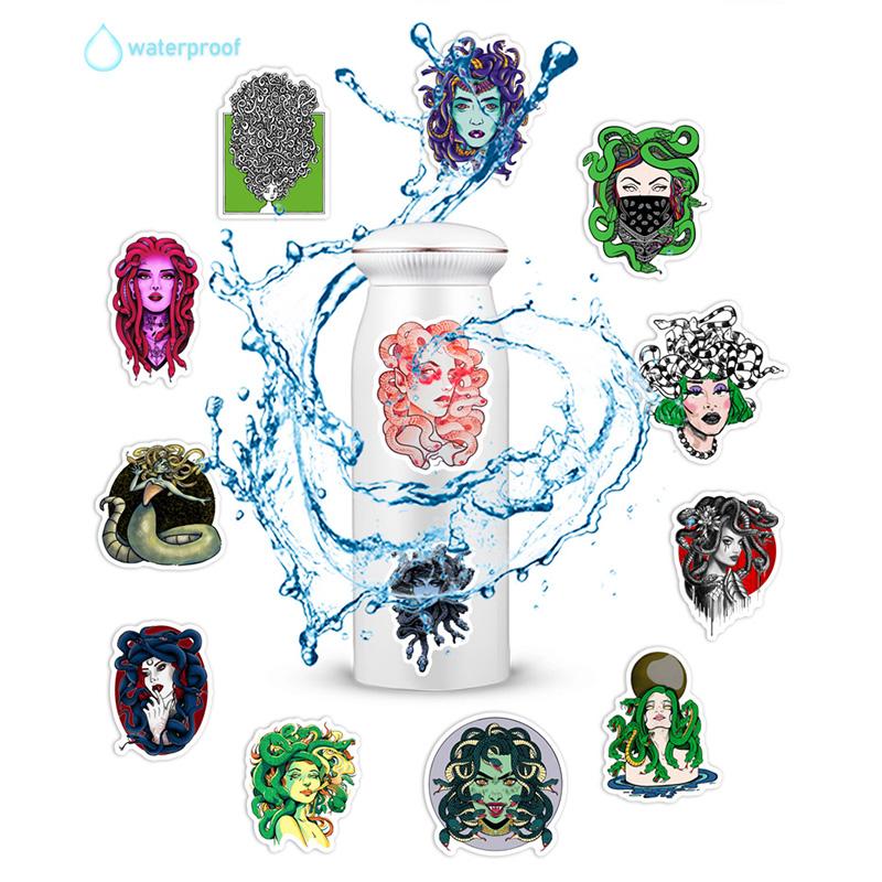 60pcs Snake-haired Banshee Medusa Graffiti Stickers Skateboard Helmet Notebook Guitar Stationery Waterproof PVC Stickers