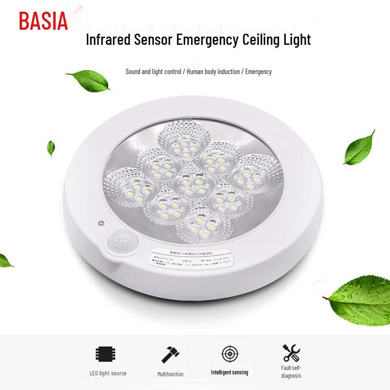 Baisian LED Motion Sensor Emergency Ceiling Light