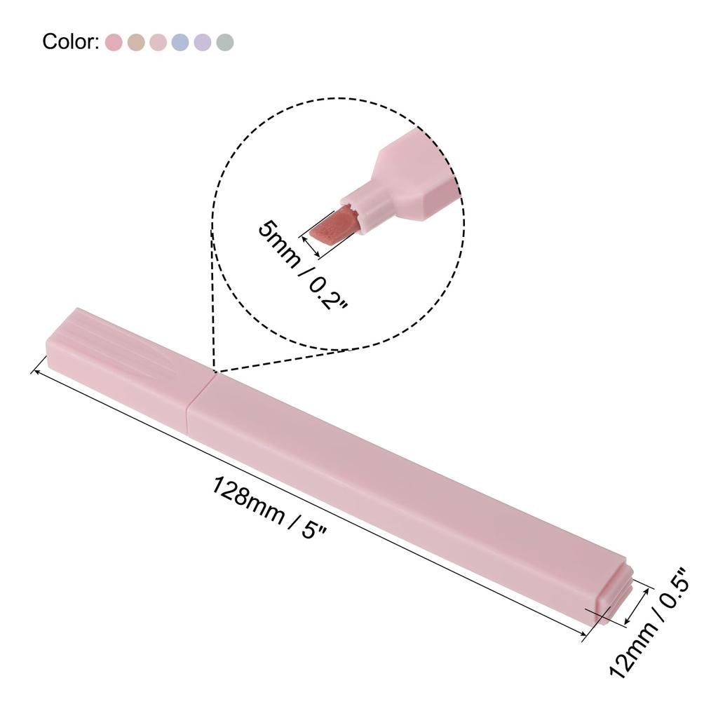 PATIKIL Highlighter Set of Marker Pens for Office and Everyday Style Available in and Blue Pens, 6, Quick-Drying, Wide-Fill Use, 1, Pink, Gray,