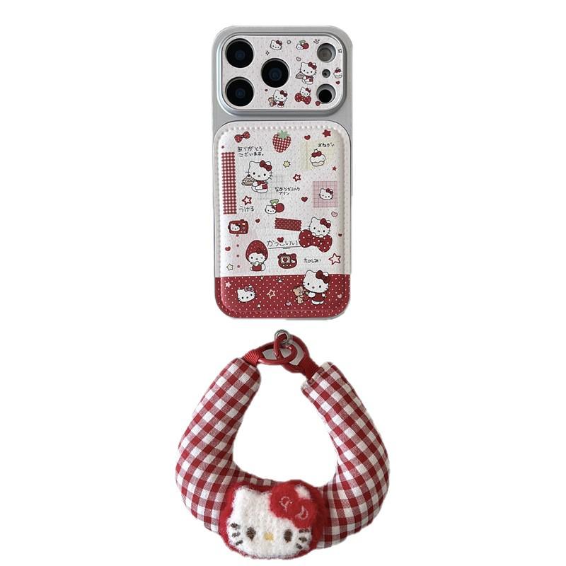 Strawberry Cat Headband Stickers for iPhone 17/16 Pro Max/15/14 Cases