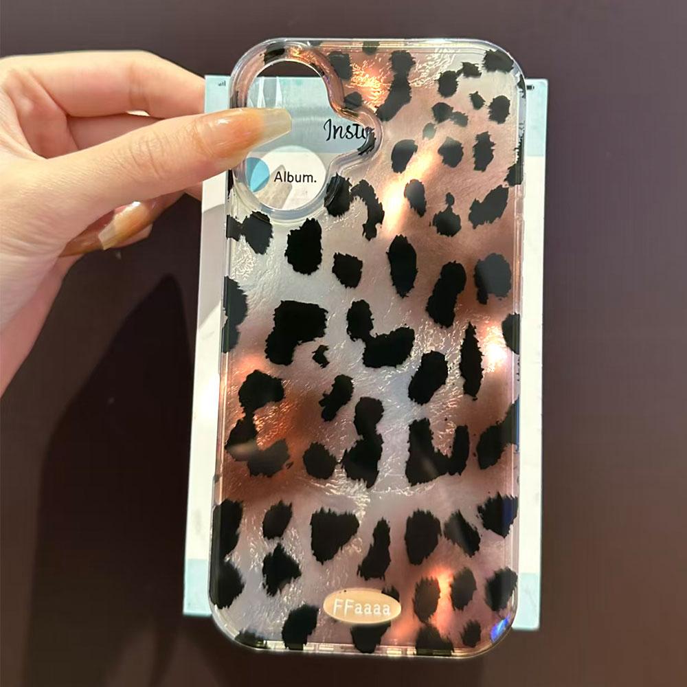 Schwarzes Leopardenmuster Mode INS Handyhülle für iphone 17 Air 16 15 14 13 11 12 Pro Max 7 8 Plus X XS XR SE 2022 2020 16e Hülle
