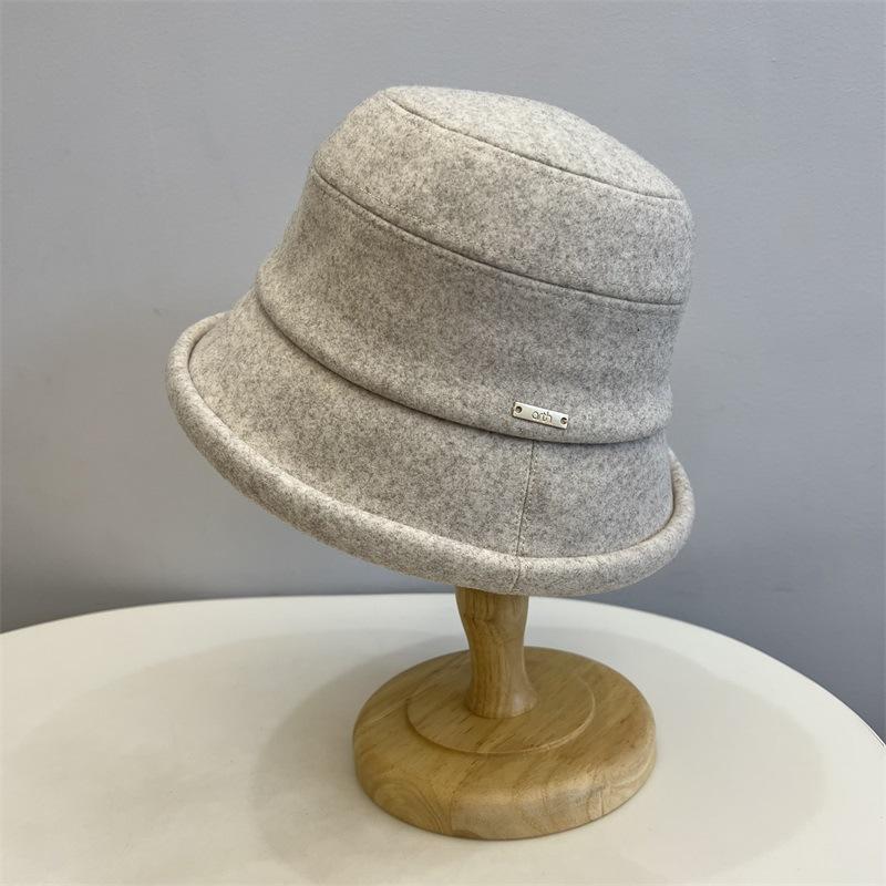 Curled wool woolen basin hat clothing with autumn and winter retro warm fisherman hat