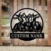 Customizable Decorative Metal Sign Three Little Sheep Silhouette Fairy Tale Surname Garden Decor Hot Sale