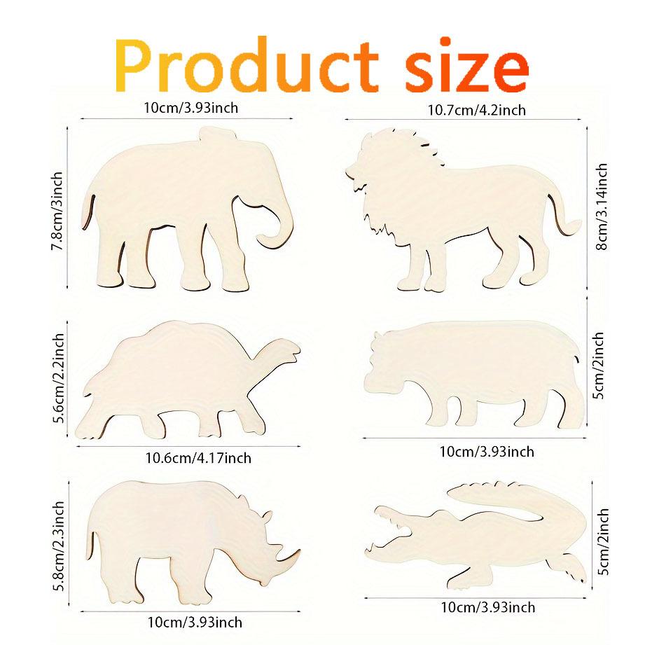 24pcs unfinished animal wood slices - for painting wooden wildlife hanging decorations or DIY gift tags