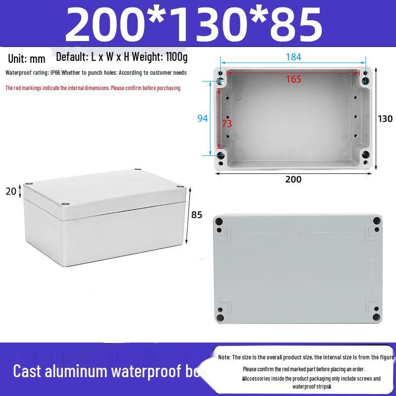 Druckguss-Aluminium Außenverteilerkasten IP65 Wasserdichtes Gehäuse