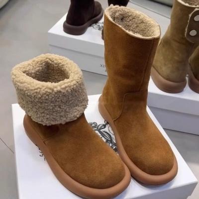 Thickly-lined and Warm Snow Boots, Short Boots for Women, New Style, Chunky Heel, Bootie Shoes, Tube-shaped Shoes