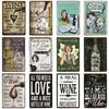 Vintage World Wine Metal Sign Plaque Whiskey Painting Alcohol Poster for Bar Club Man Cave Wall Decor Retro Pub Decoration