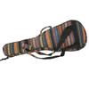 Ukulele Bag Ethnic Style 4‑String Guitar Double Shoulder Strap Case Built‑in Thicken Cotton