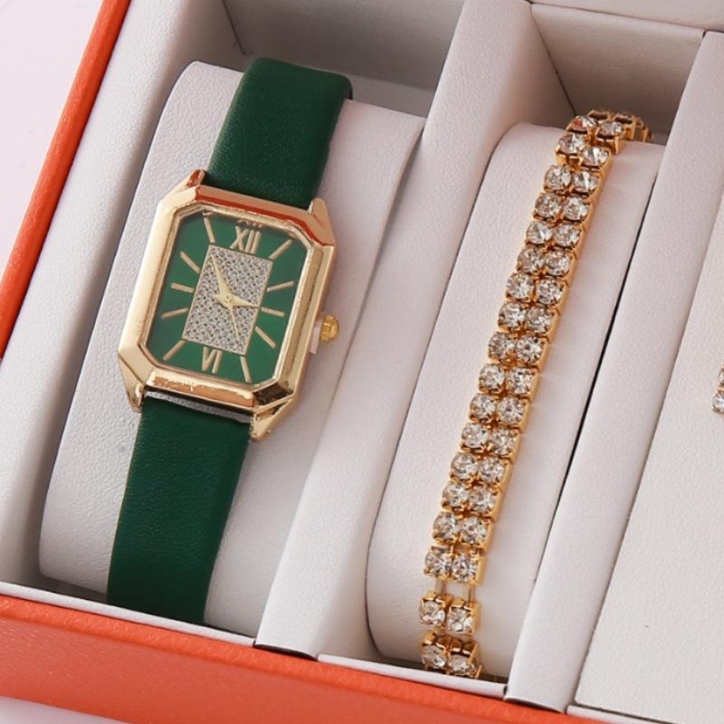 New Women'S Watch Non-Waterproof Square Diamond Surface Watch Bracelet Watch