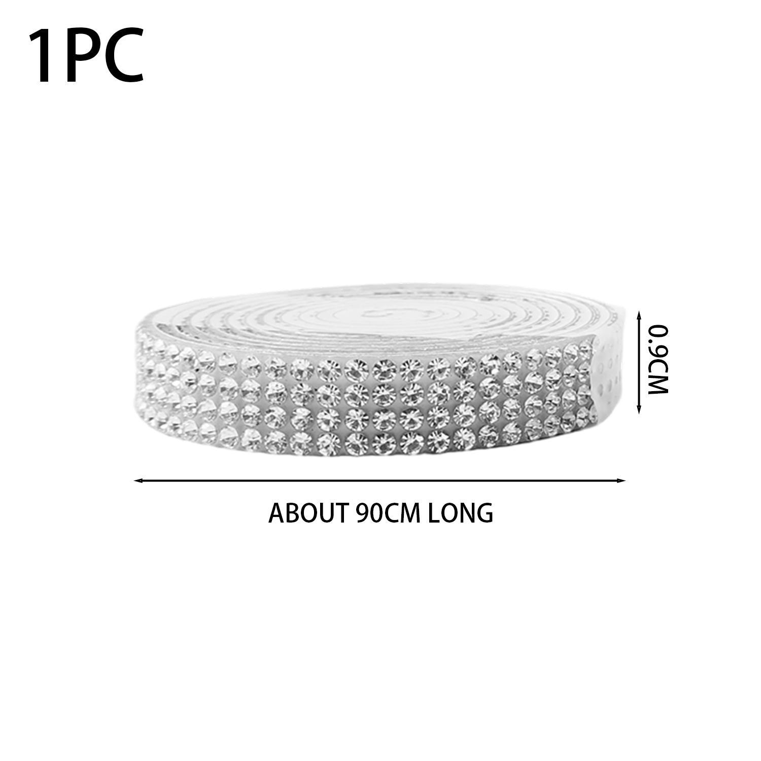 1/2pcs Self-Adhesive DIY Crafts Glitter Gems Stickers Car Decoration Stickers Car Self-Adhesive Rhinestone Ribbon Decoration