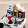LED Light Christmas Village Scene with Santa/Tree Musical Lighted Christmas Collection Figurines for Home Decors