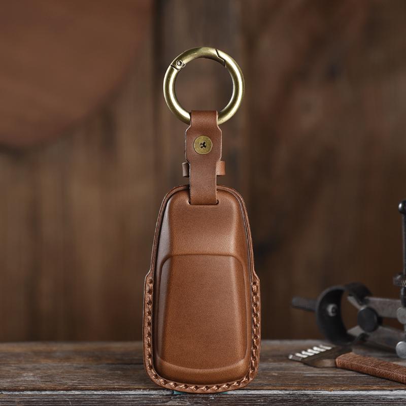 Genuine Leather Key Case Suitable for Q5L/A4L/Q7/A5/Q8/A7L Leather Car Key Cover Protector Fob