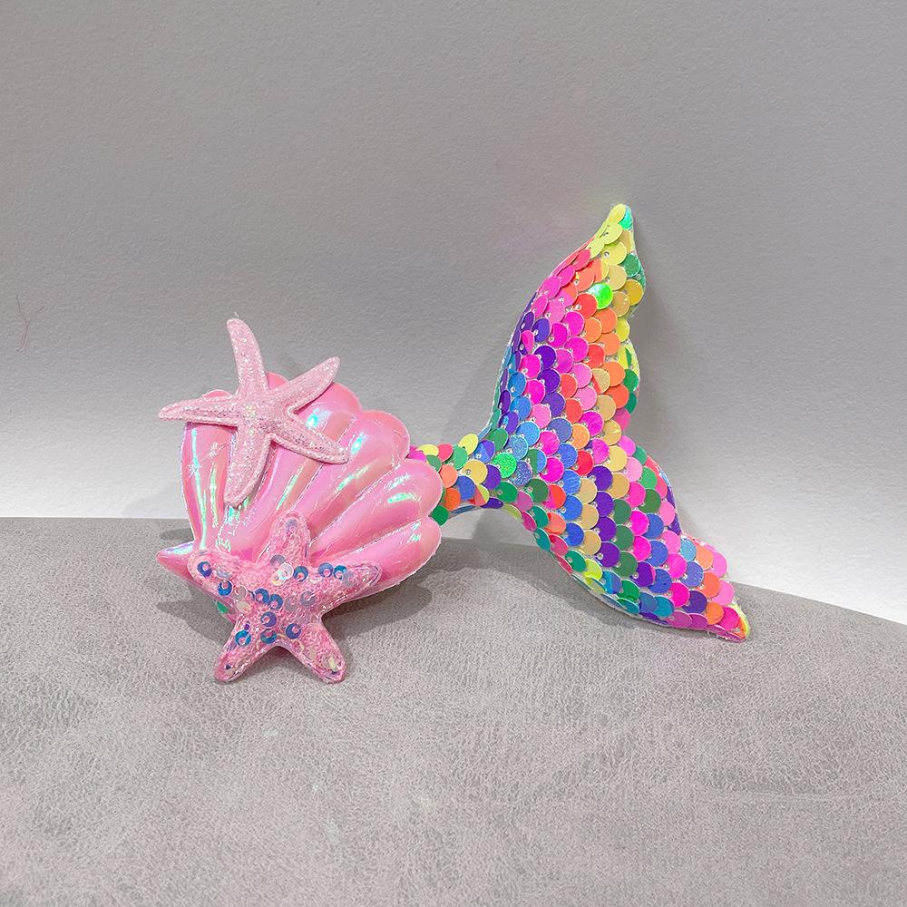 1PCS New Starfish Shell Sequin Mermaid Princess Cute Baby BB Clips Girls Hairpins Hair Clips Kids Headwear Children Accessories