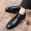 Large Size 2025 Spring Men's Shoes Pointed Leather Shoes British Trend Casual Retro Resistant Leather Shoes