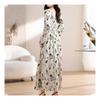 Navava Romantic Flower Shirring Square Neck Long Sleeve Dress No725