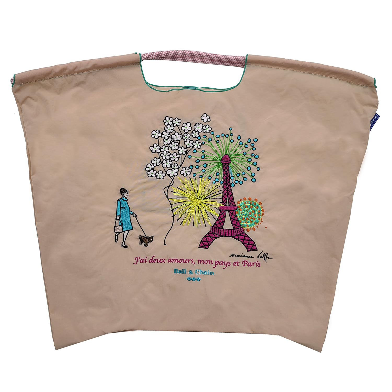 

Шариковая цепочка Аутентичный Большой размер Эйфелева башня Марианна Битва Сумка Эйфелева башня Сумка для покупок Эко-сумка Сумка-тоут Сумка через плечо Вышивка 363101 [Мяч &