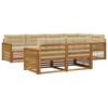 Outdoor-Sofagarnitur mit Kissen 7-teilig Natur und Beige