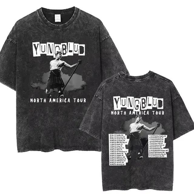 Idol Men S And Women S T-Shirts Washed Tour Rock Yungblud Men S Fashion Cotton Short Sleeve Hip Hop Vintage Special S