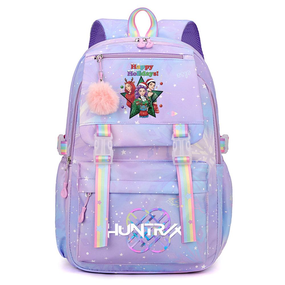 Anime Christmas K-Pop Demon Hunters Printed Large Capacity Waterproof Backpack Teenger Student Girl Boy Schoolbag Bookbag Women Waterproof Travel Bag