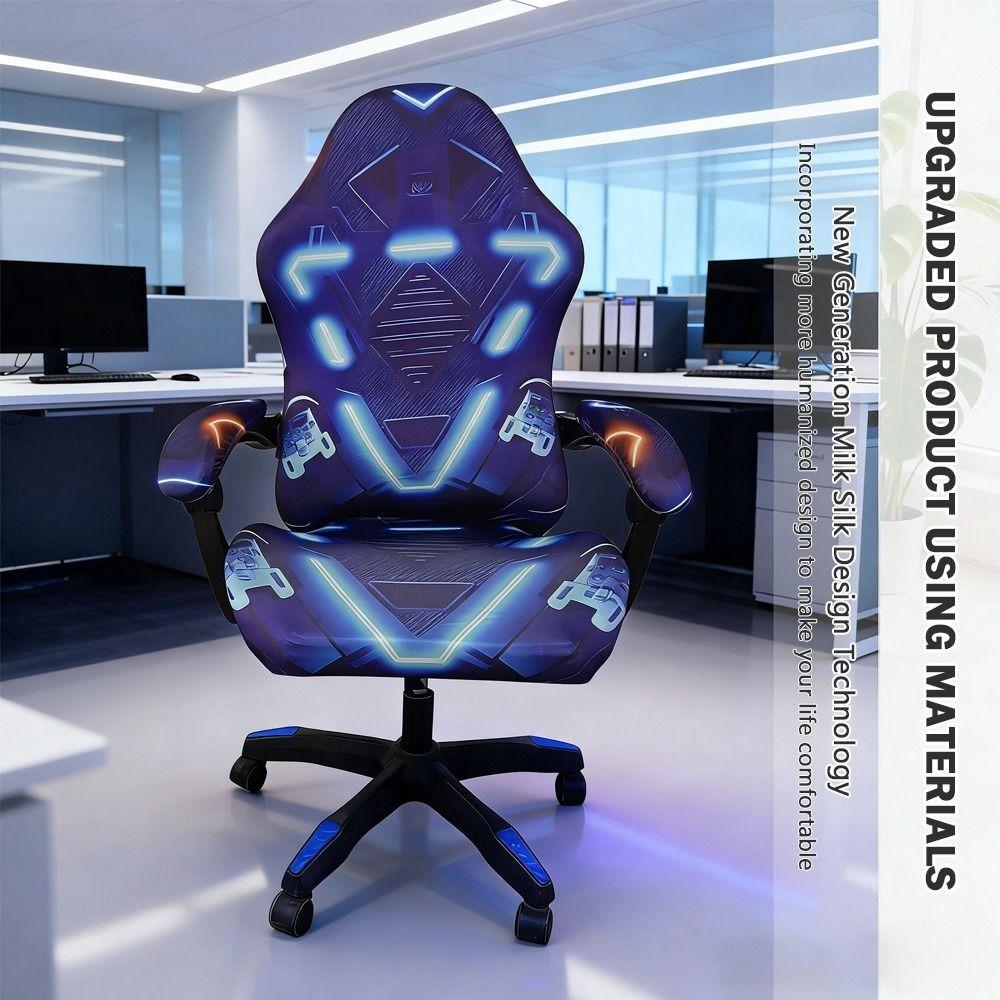Breathable Slipcovers Stretchy Chair Cover Set Fashion Gaming Chair Covers  for Office Home