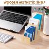 2Pcs 4 Tier Wood Brochure Display Stand Countertop Pamphlet Storage Holder Office Desk Flyer Business Card Holder