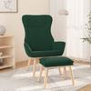 Recliner Chair with Ottoman Dark Green Fabric