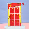 Heart-Shaped Chinese Flag Face Stickers: Small, Five-Star Red Flag Design for Kids