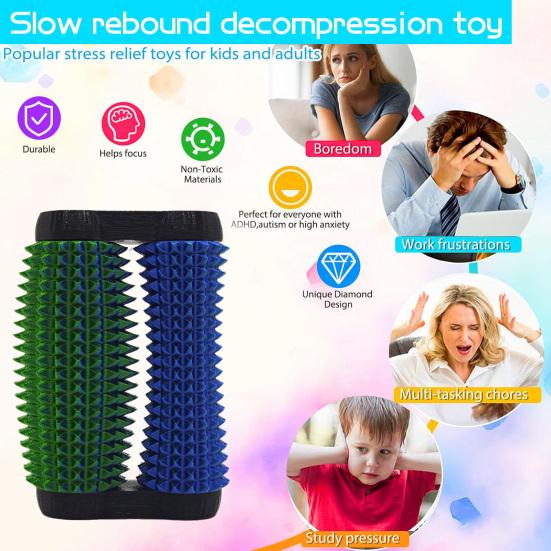 Handheld Fidget Toy Little Ouchies 3D Printed Spiky Roller Portable Stress Relief Sensory Toy for Anxiety Relief Teens Adults Gifts