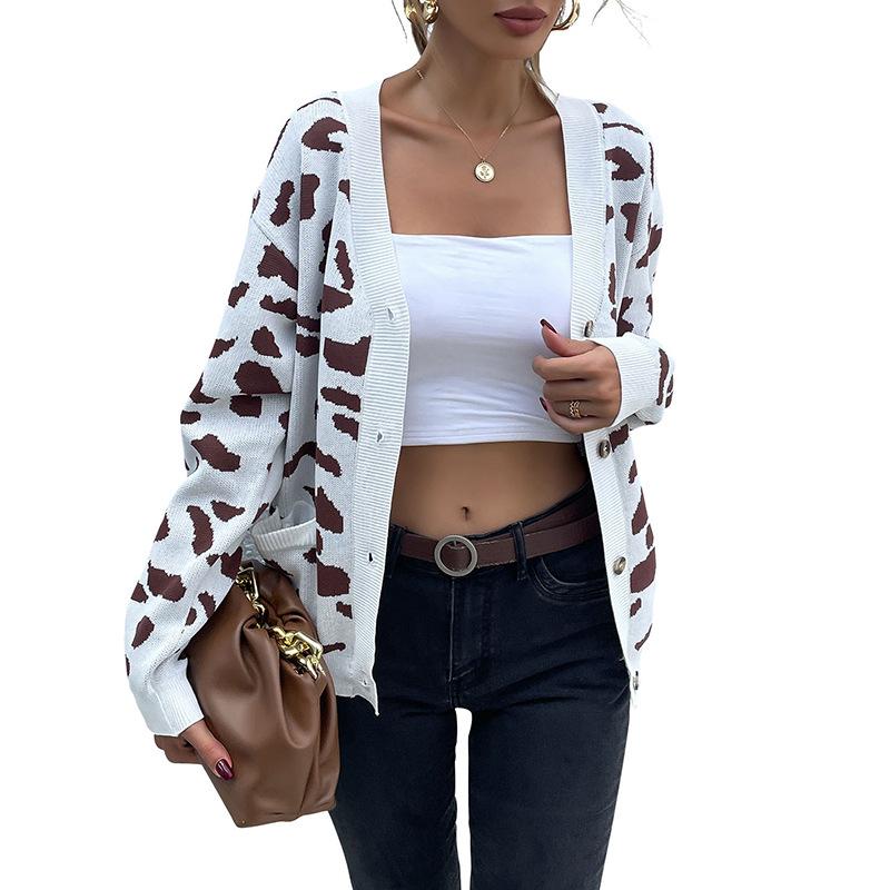 Damen Cardigan, Leo-Muster