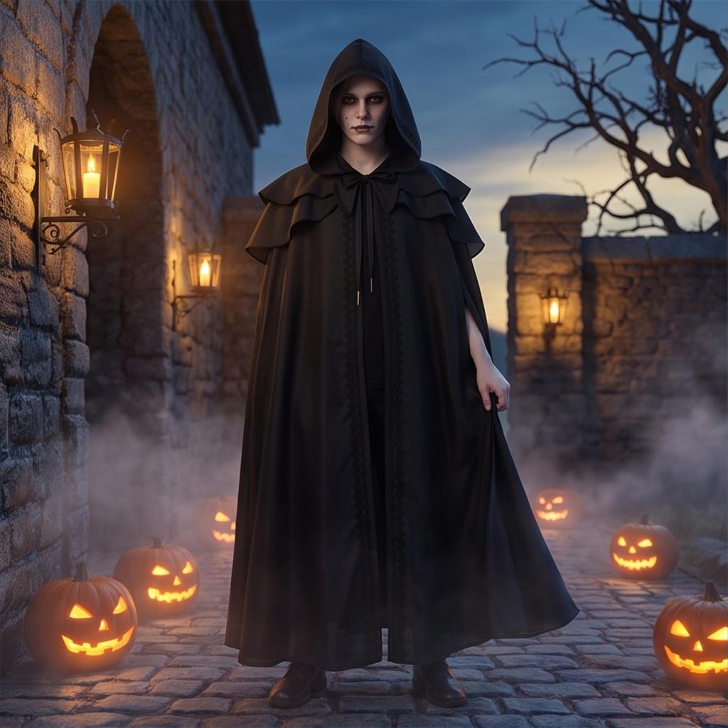 Gothic Cape Cloak for Halloween Costume