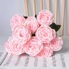 10 Heads Artificial Rose Flower Realistic Faux Silk Long Stem Rose Bouquet with Leaf for Home Kitchen Office Wedding Party Decoration