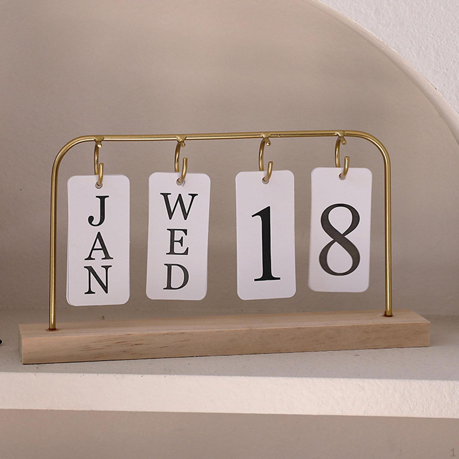 

Wooden Flip Daily Block Calendar Artwork Schedule Planner for Room Office Desk