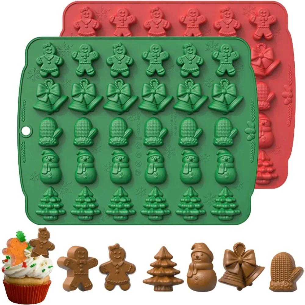 Weihnachts-Schokoladenform 3D-Silikonform Süßigkeitenform Geleeform DIY Kuchen-Dekorationswerkzeug Backwerkzeuge