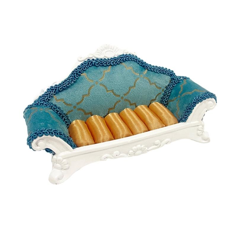 Practical Jewelry Holder Elegant Jewelry Organizer Accessories Display Stand for Women Girls Sofa Shaped Earrings Rack 1 синий