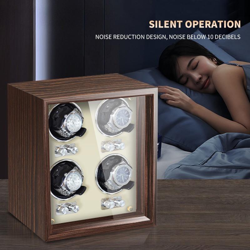 High-End 1/2/4/6 Automatic Watches Box With Mute Motor Watch Cabinet Clock Storage Box Slot Luxury Wood Watch Winder