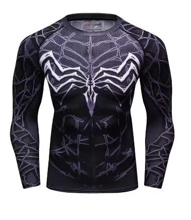 3D Printed T-Shirt Men's Compression Shirt Long Sleeve Top High Elastic Fitness T-Shirt Cosplay Clothing