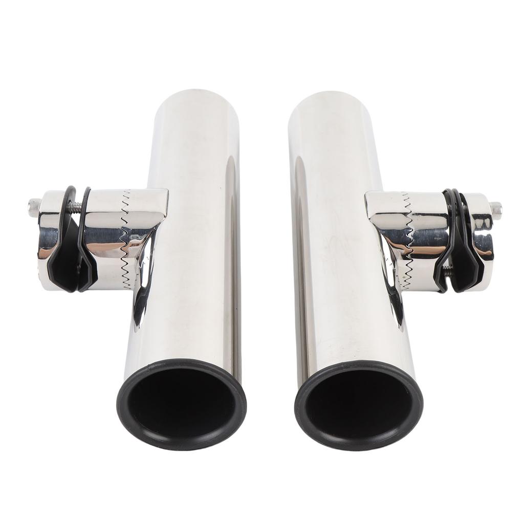 2 Stück Turnierstil Bootsrutenhalter Edelstahl Klemme zur Schienenmontage Angelrutenhalter Montiert an