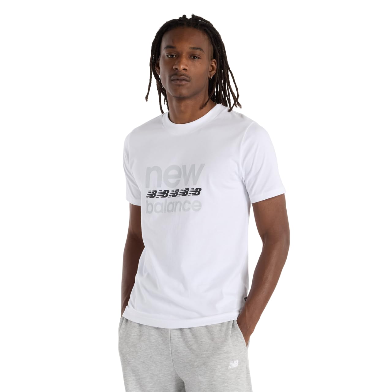 

New Balance MT51940 Sport Graphic Short Sleeve WT T-Shirt (MT51940) Men s (White)