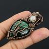 Malachite & Rainbow Moonstone Pendant, 999 Copper Wire Wrapped Pendant Jewelry. Gift For Women Handmade Pendant Gemstone Jewelry