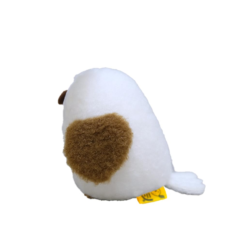 SunLemon Powabiyori Owl WH Small Plush Fluffy Cute Toy, 10x10x9cm, Animal, Bird, Soothing, Wool-Like Fabric, P-1613