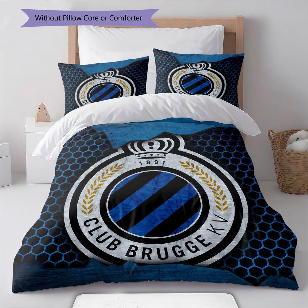 Club Brugge KV Pattern Bedding,Quilt Set Quilt Cover Pillowcase Home Birthday Gift(1 * duvet cover + 2 * pillowcase, without core)