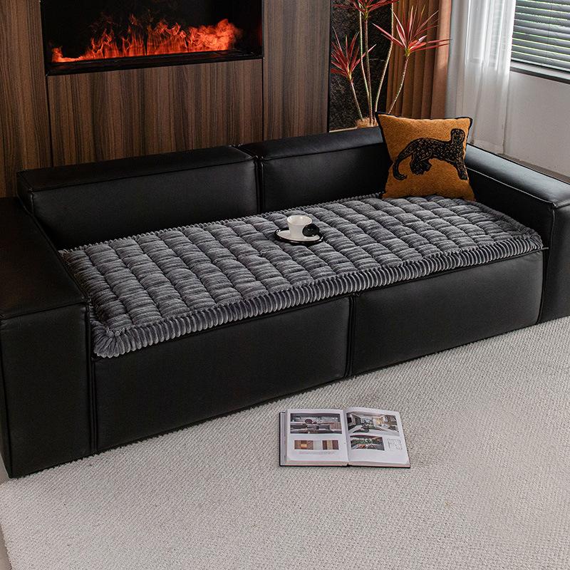 Sofa Cushion Steamed Bread Cushion Universal In All Seasons  Plush Seat Cushion Simple Modern Non-Slip Leather Sofa Cover Cover Cloth Towel