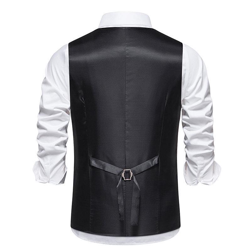 Retro Single-Breasted Men's Suit Vest with Three-Dimensional Pockets